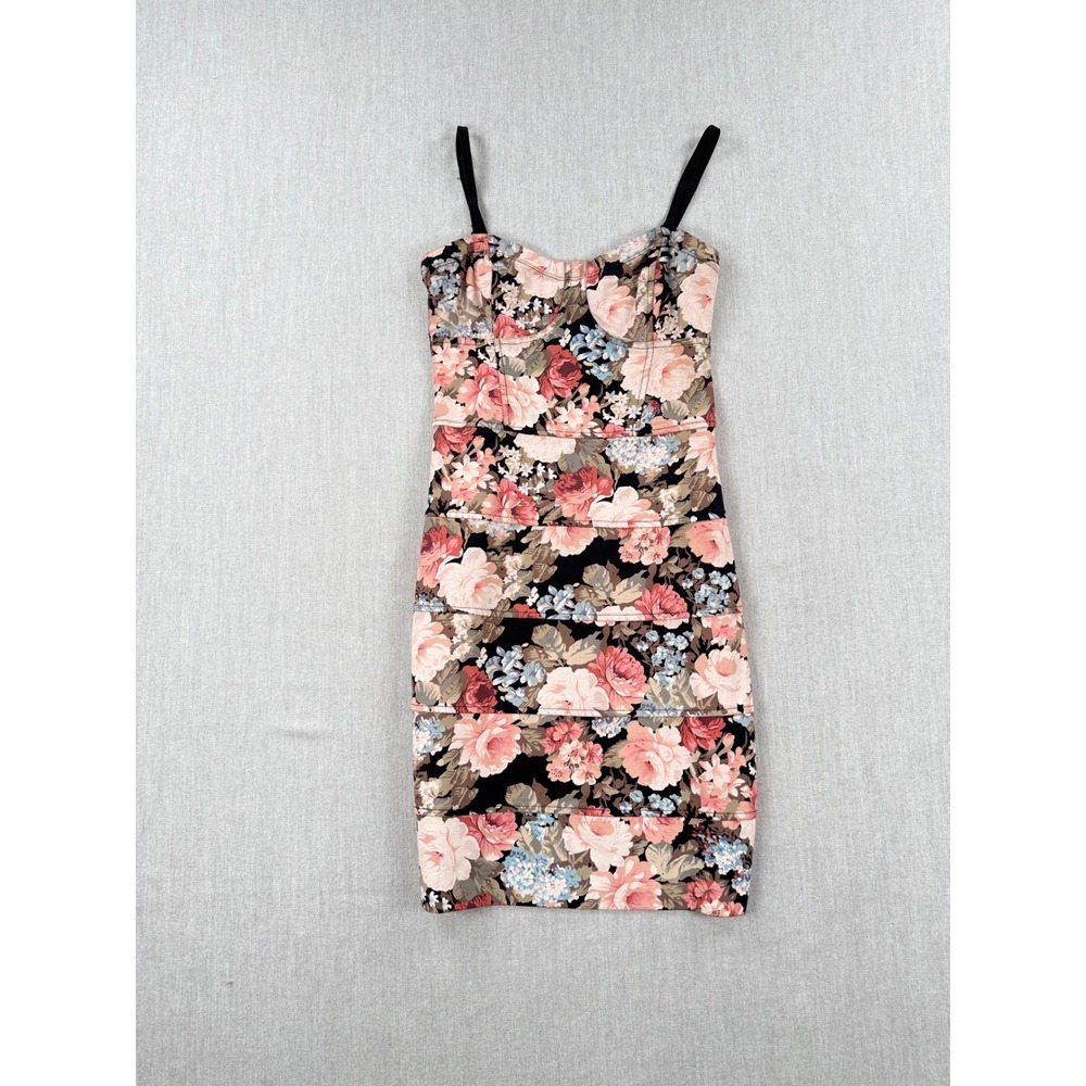 Aritzia Talula Floral Bustier Bodycon Mini Dress Pink Peach Blue XS MWC16
